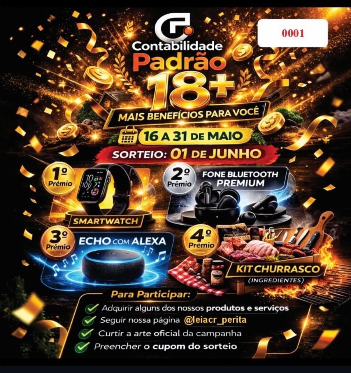 Sorteio 18 Anos Contabilidade Padrão